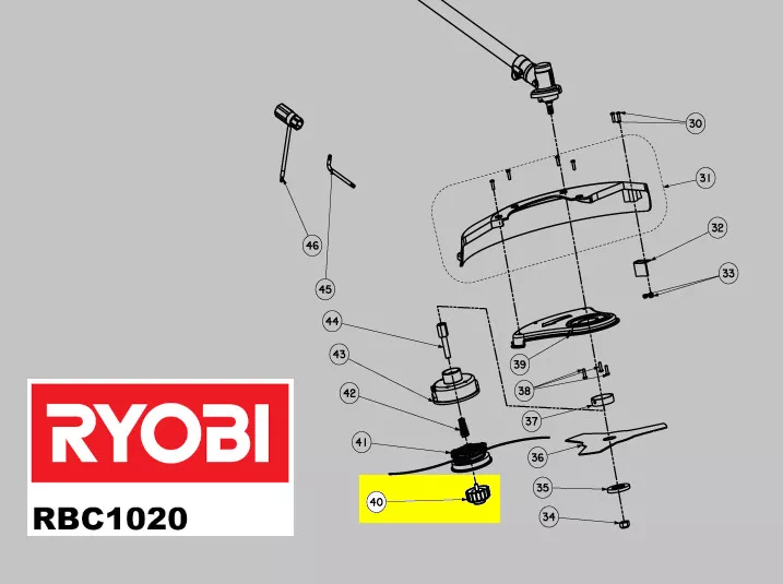 Couvercle bobine coupe-bordures Ryobi réf. 5131029123